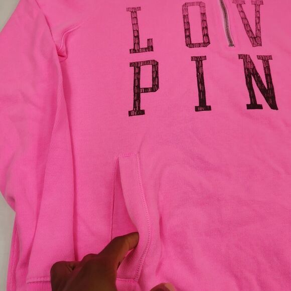 Victorias Secret PINK 1/4 Zip Sweatshirt Long Sleeve Casual Pullover Top Small - Picture 4 of 11